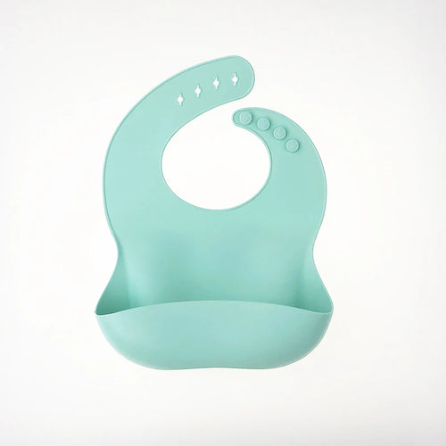 Baby Silicone Bibs Babies Waterproof Bib Solid Color Adjustment Saliva