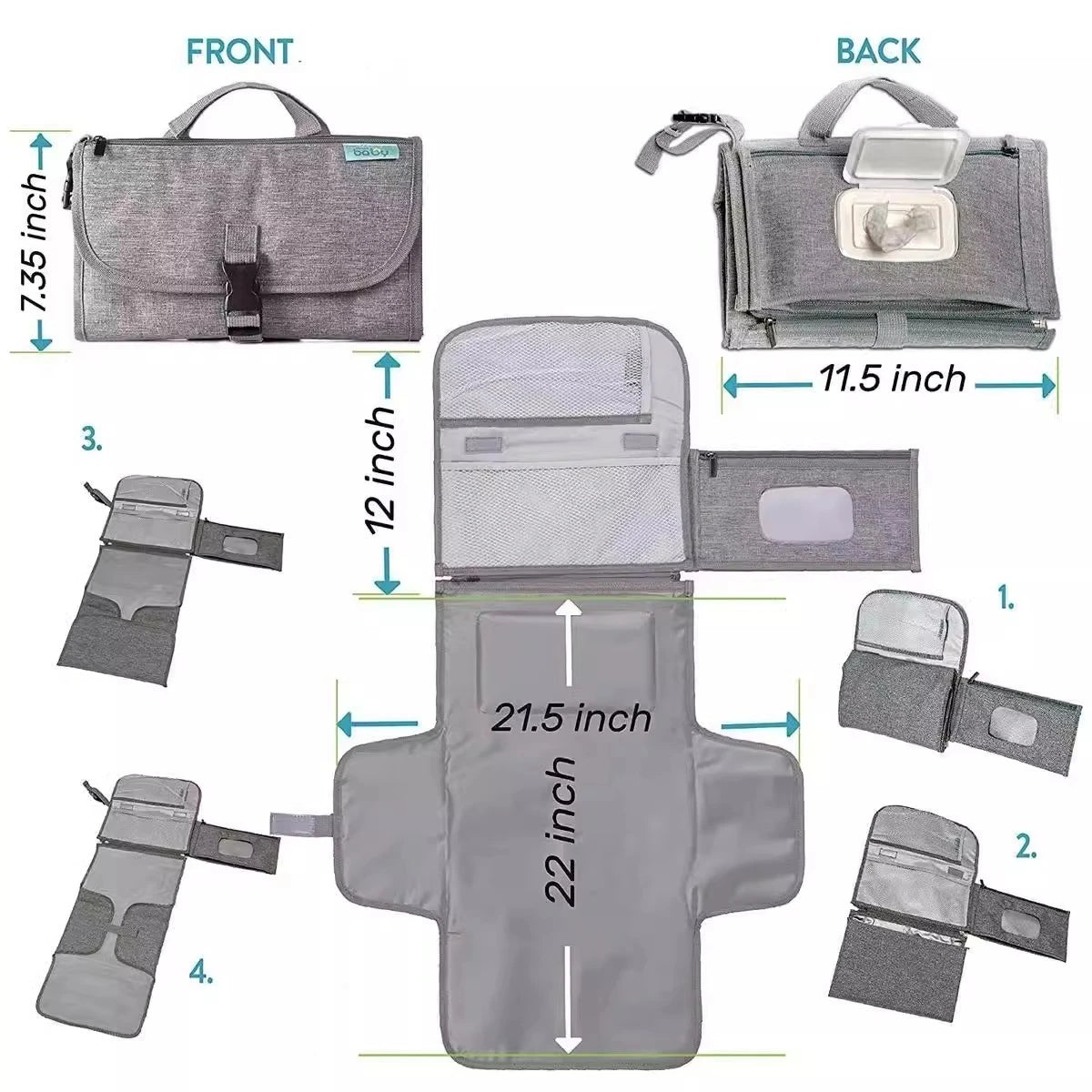 NEW Baby Diaper Pad Portable Diaper Pad For Going Out Extended