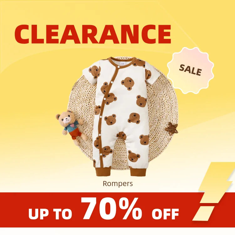 Clearance_Summer Newborn Infant Baby Boys Romper Bear Print Short
