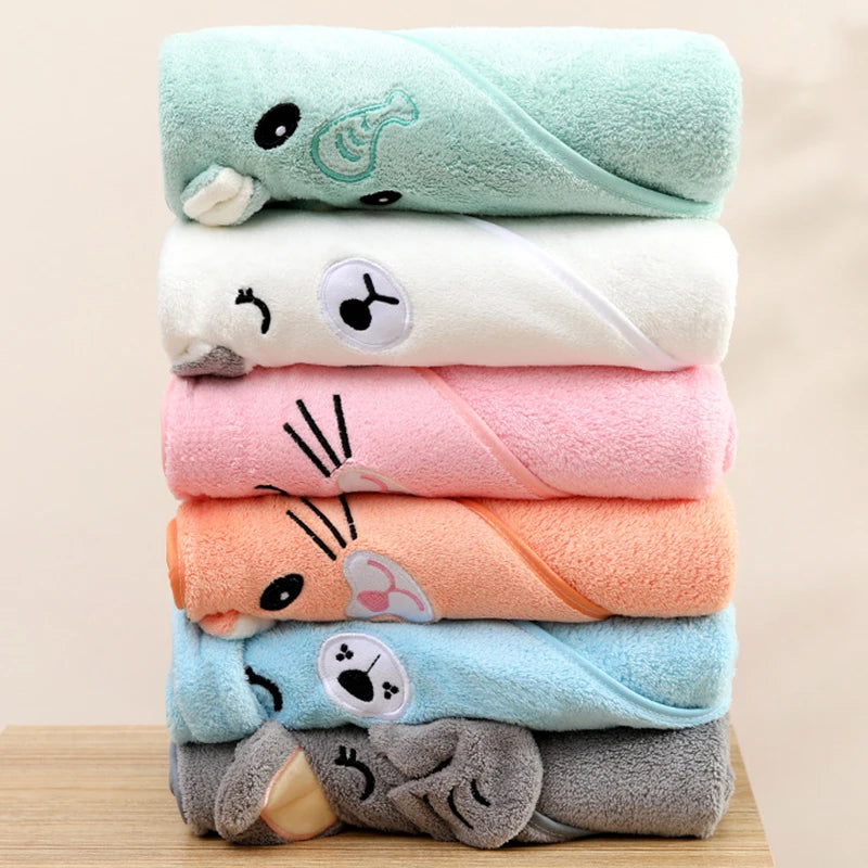 Toddler Baby Hooded Towels Super Soft Newborn Kids Bathrobe Warm