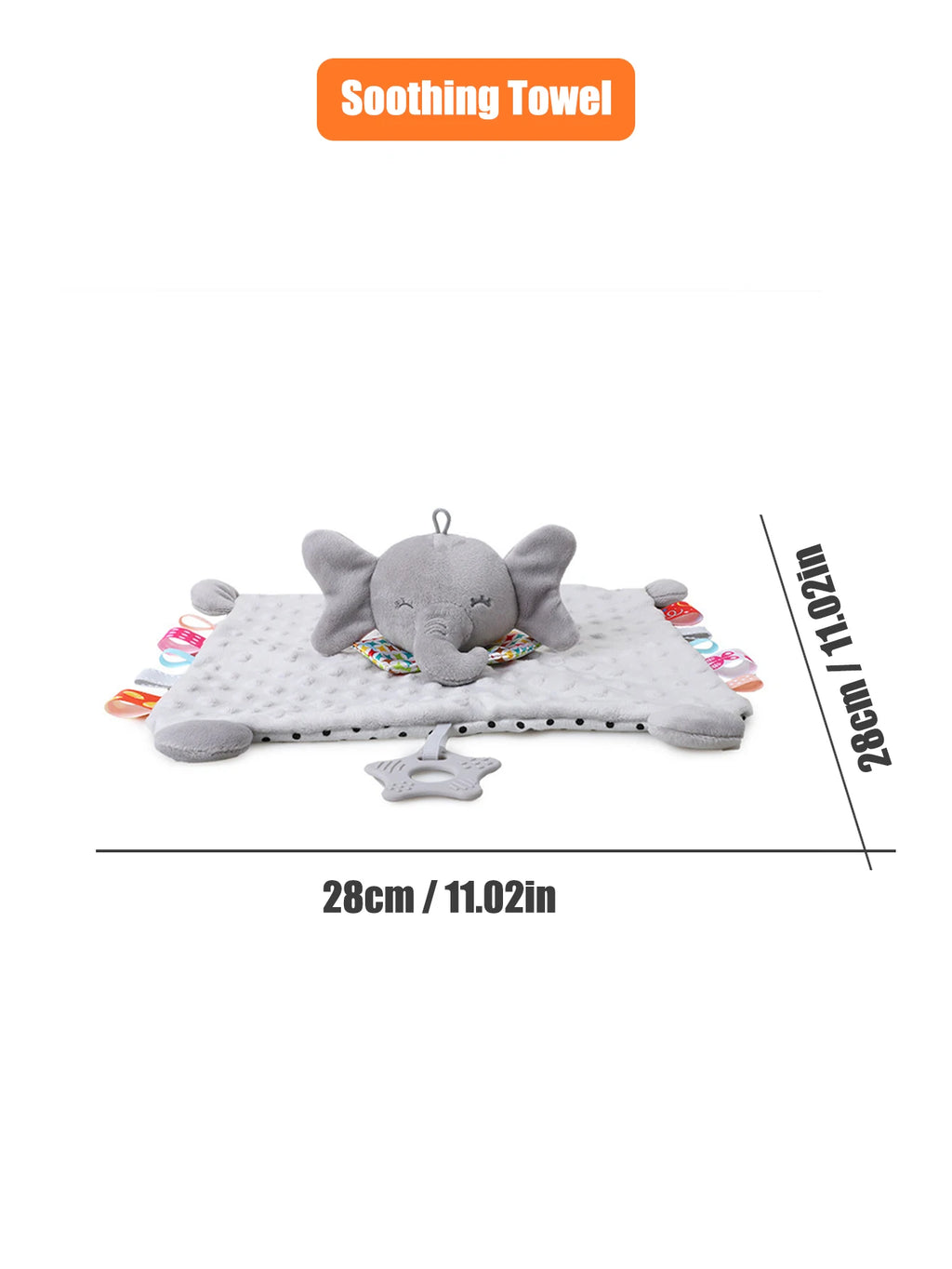 1pcs Baby Security Soothing Doll Towel with Teether Rattles Soft