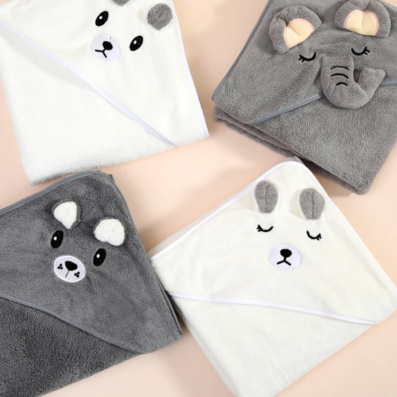 Toddler Baby Hooded Towels Super Soft Newborn Kids Bathrobe Warm