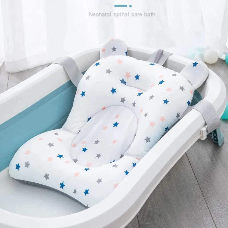 Portable Baby Bathtub Pad Ajustable Bath Tub Shower Cushion Newborn