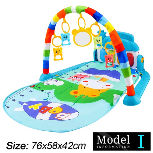 Baby Fitness Stand Music Play Gym Activity Toys Newborn Piano Crawling