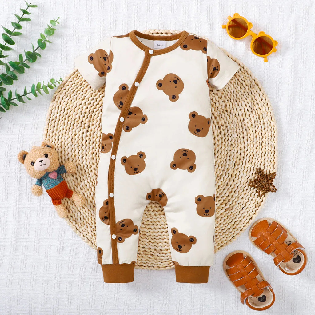 Clearance_Summer Newborn Infant Baby Boys Romper Bear Print Short