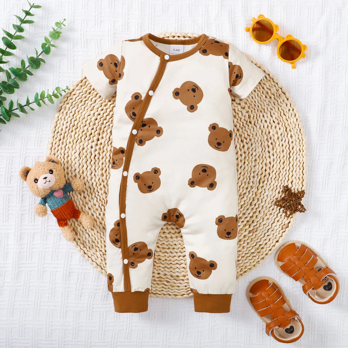Clearance_Summer Newborn Infant Baby Boys Romper Bear Print Short