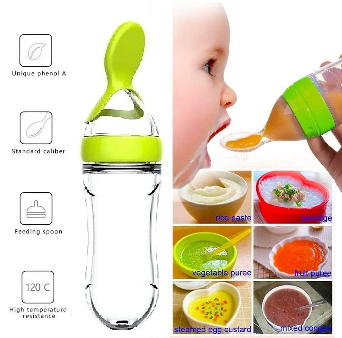 Squeezing Feeding Bottle Cup Silicone Newborn Baby Pacifier Training