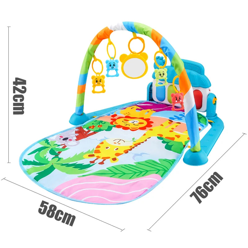 Baby Fitness Stand Music Play Gym Activity Toys Newborn Piano Crawling