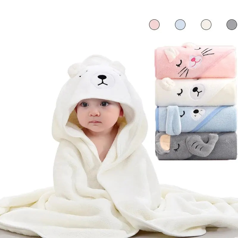Toddler Bathrobe Infant Bath Towel Boy Girl Blankets Swaddle With Hood
