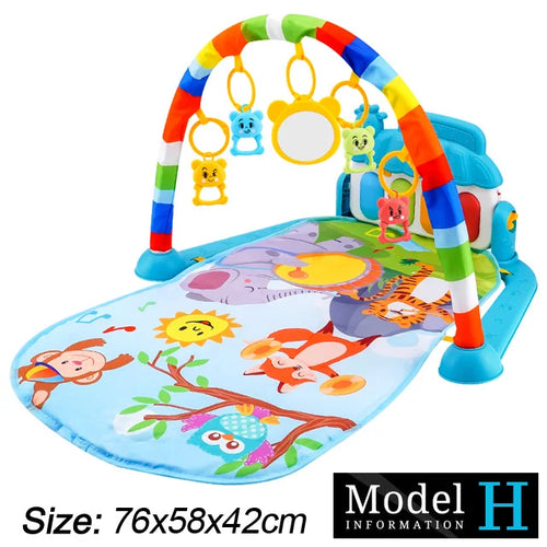 Baby Fitness Stand Music Play Gym Activity Toys Newborn Piano Crawling